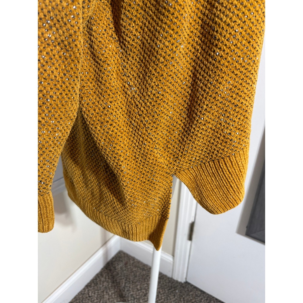 Eileen Fisher Sweater L Mustard Organic Cotton Chenille Oversized Never Worn - Picture 3 of 9